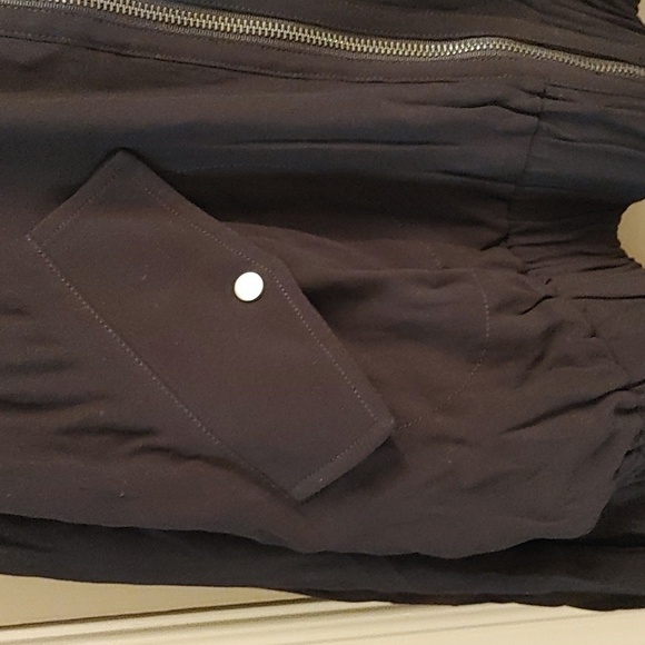 🥳HP🥳NWT FREE PEOPLE BLACK RELAXED FIT BOMBER JACKET WITH BALLOON SLEEVES XL - Picture 8 of 12